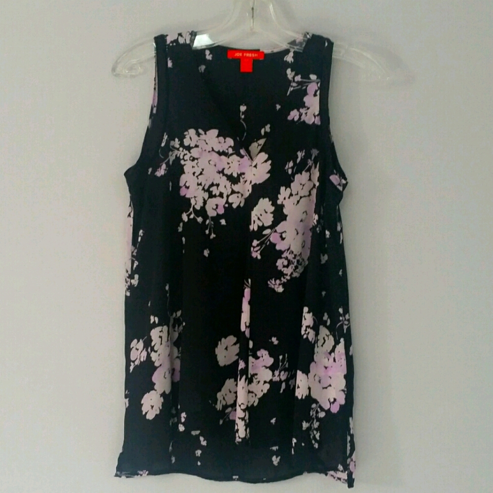 Joe Fresh Blouse No Sleeves Purple Black